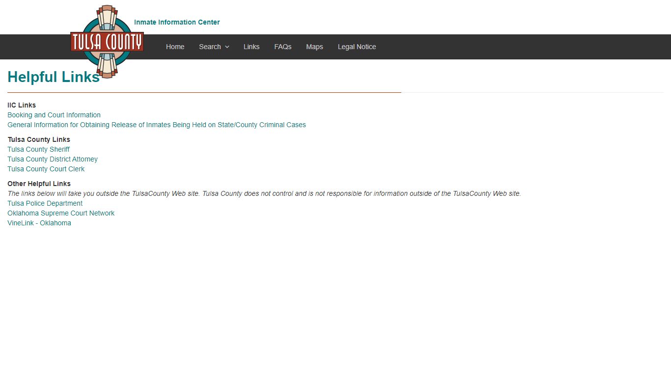 IIC Links - Inmate Information Center